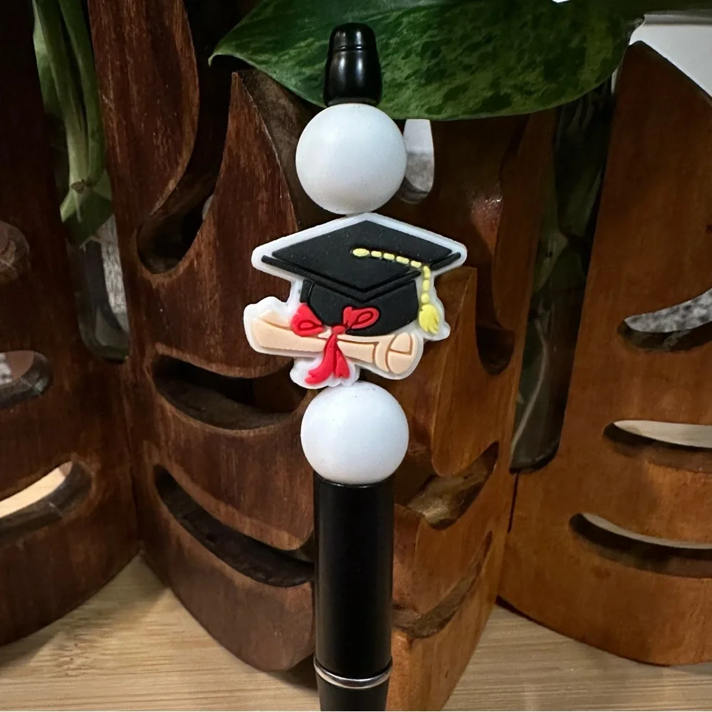 Handmade Silicone Beaded Pen ✏️ Graduation Theme‎ + Refill